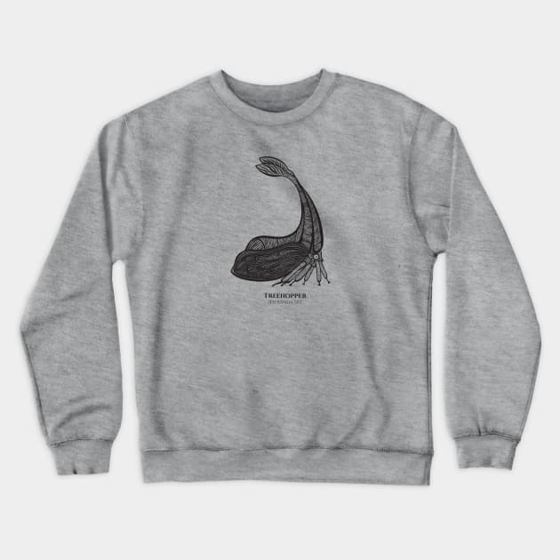 Y-Horned Treehopper Bug with Common and Scientific Names Crewneck Sweatshirt by Green Paladin